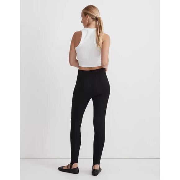 NWT Madewell Ponte Stirrup Leggings Stretch Knit Black Pull On Balletcore Small - Picture 3 of 9